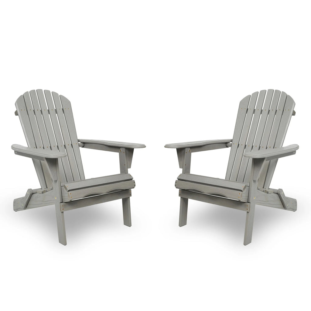 uhomepro Outdoor Adirondack Chairs Set of 2, Folding Fire Pit Chair, Weather Resistant Patio Lawn Chair for Outside Deck Garden Backyard Balcony, Gray