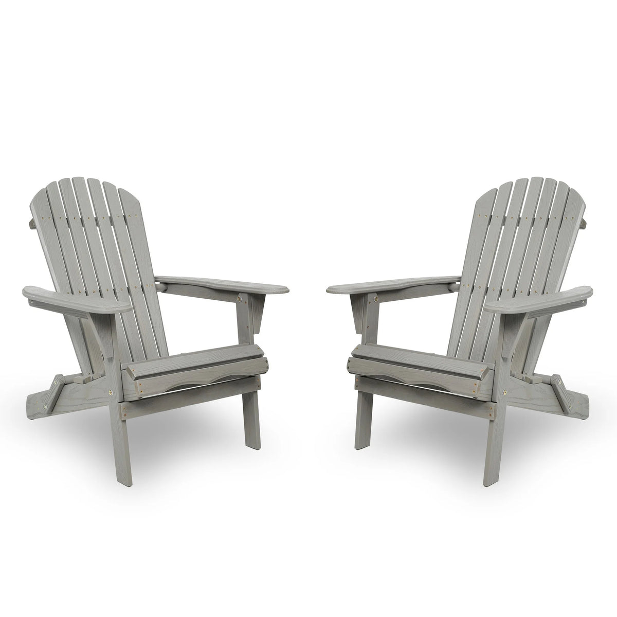 uhomepro Outdoor Adirondack Chairs Set of 2, Folding Fire Pit Chair, Weather Resistant Patio Lawn Chair for Outside Deck Garden Backyard Balcony, Gray