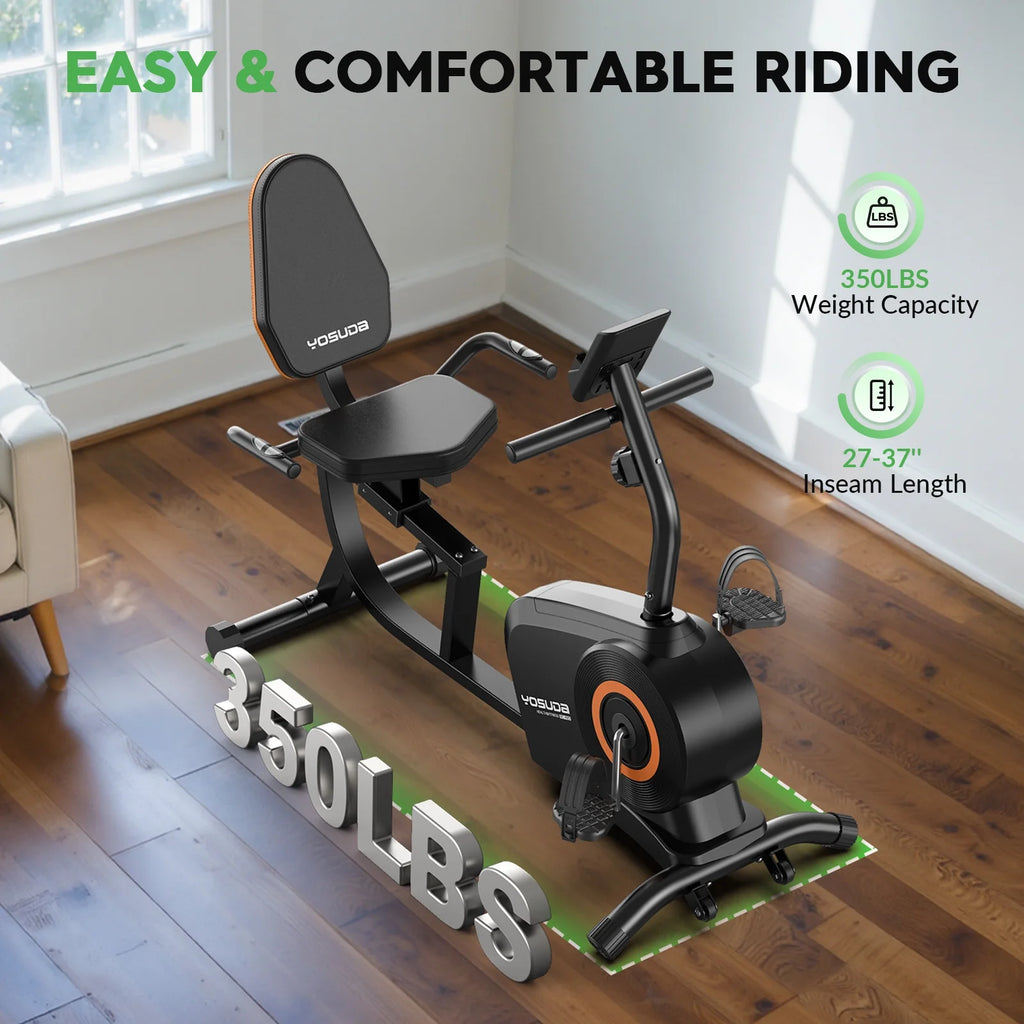 Yosuda Recumbent Exercise Bike for Senior for Home with 350lbs Capacity