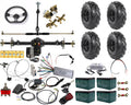 Rear Differential Axle Kit 48V 1000W Electric Motor Controller Battery Hydraulic Brake 145/70-6 Wheels Tires DIY Parts For Go Kart Golf Cart ATV Quad Buggy Trike Tricycle 4 Wheeler (30" Axle)