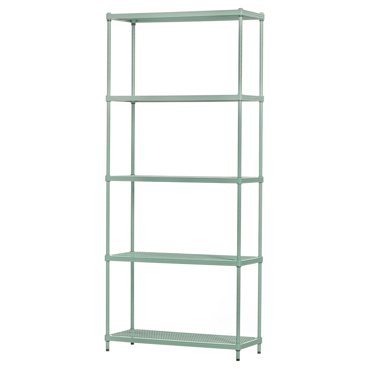 Design Ideas MeshWorks 5 Tier Steel Storage Shelving Unit Bookshelf, Green