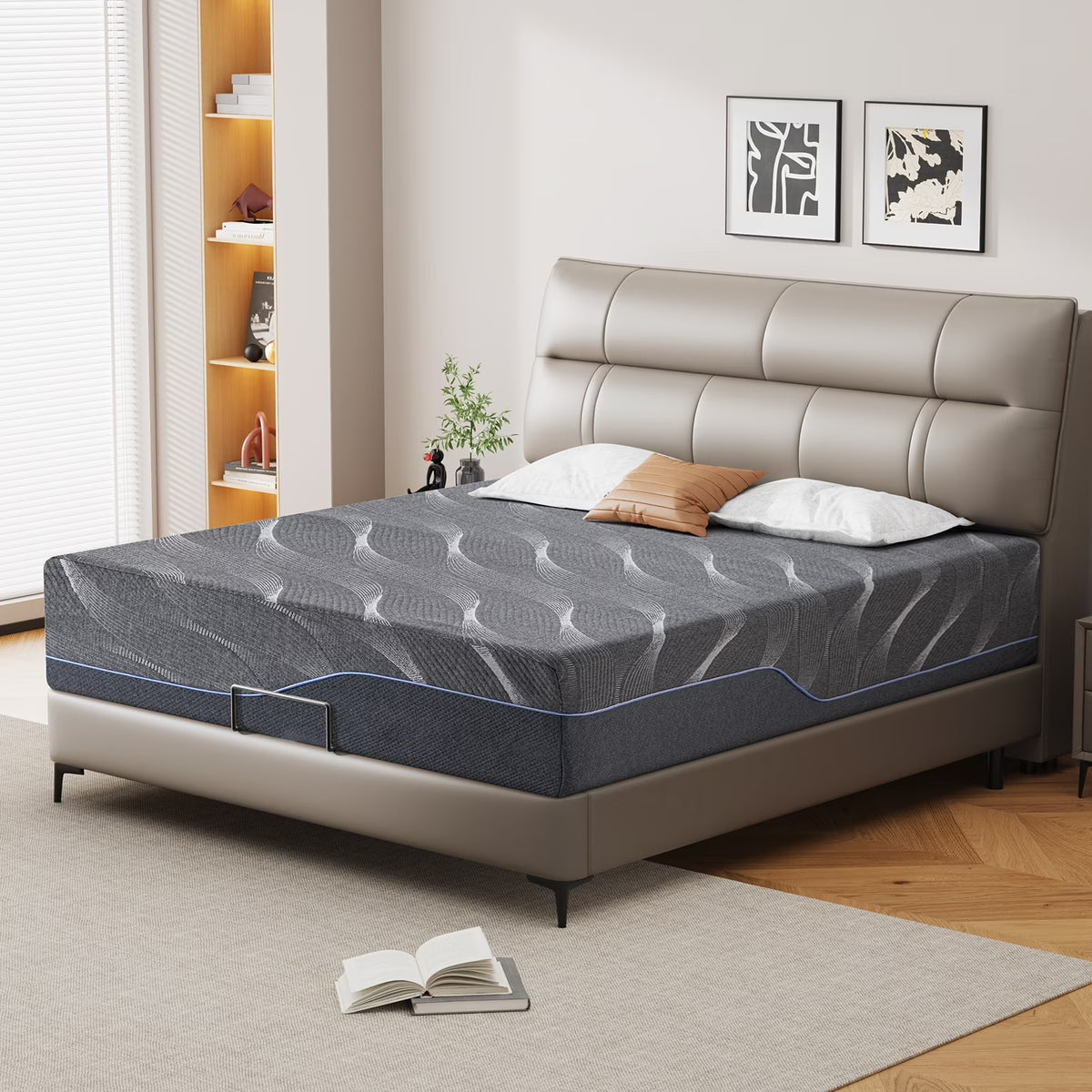 14 Inch Gel Memory Foam Mattress, Queen Size, Medium Firm Comfort, Fits Adjustable Beds