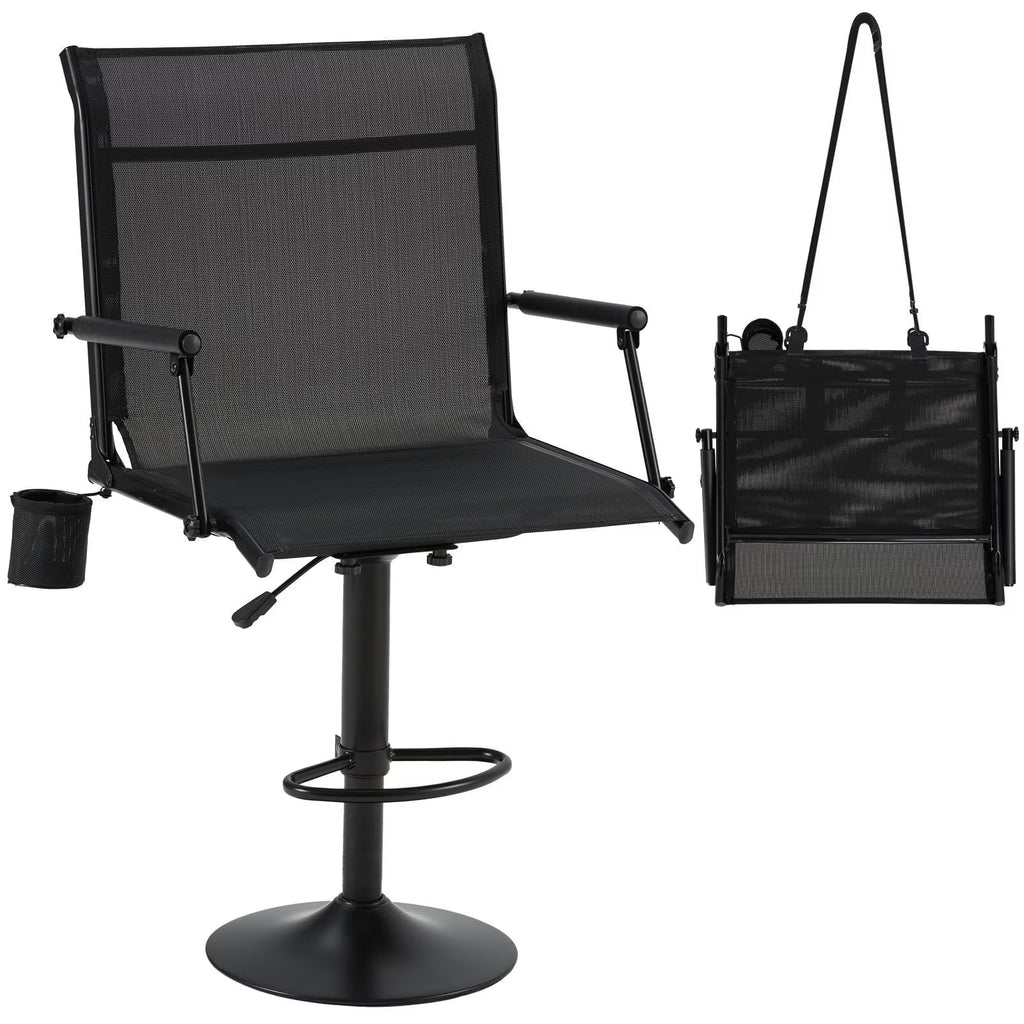 Danrelax 360�� Silent Camo Hunting Blind Chair, Armrests, Side Pouch, Telescopic Legs