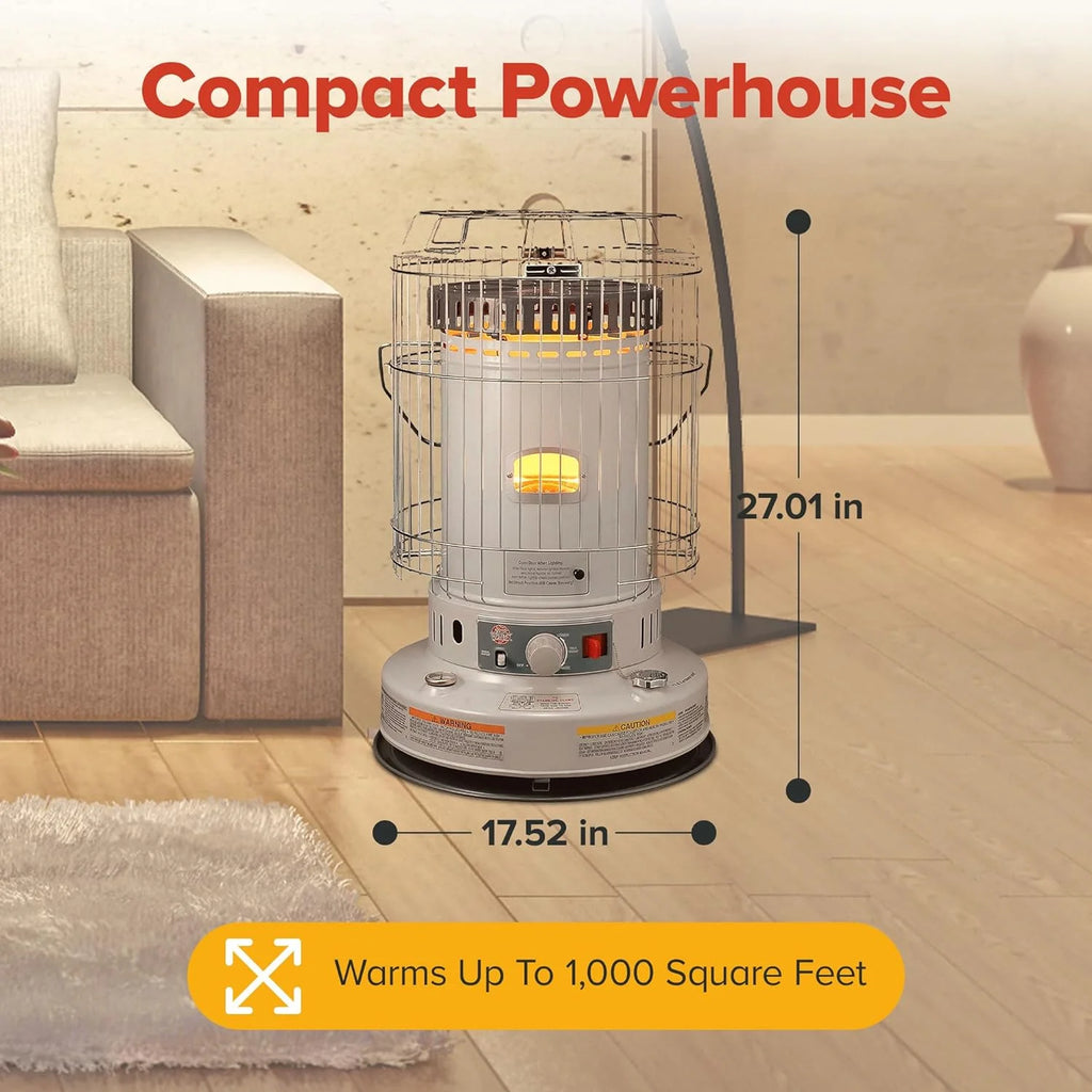 KW-24G Indoor Kerosene Heater, Large, White