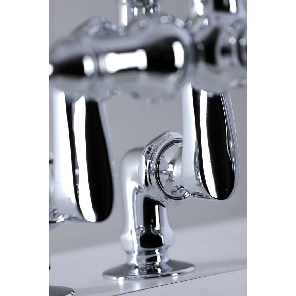 Kingston Brass Vintage Deck Mount Clawfoot Tub Faucet with Hand Shower Brushed Nickel Brushed