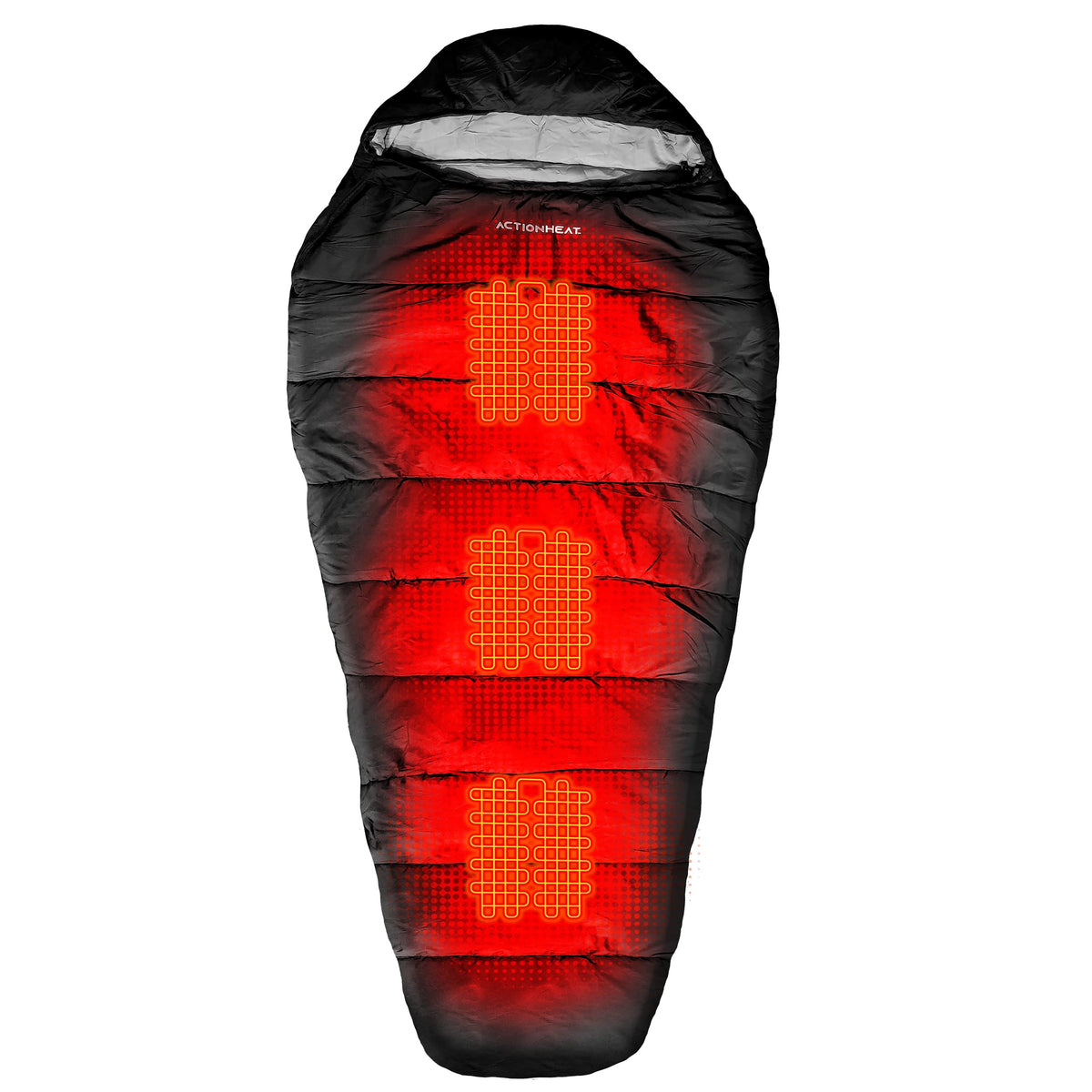 ActionHeat 5V Battery Heated Sleeping Bag in Black, ?Unisex-adult, One Size, Spot or Machine Wash Cold