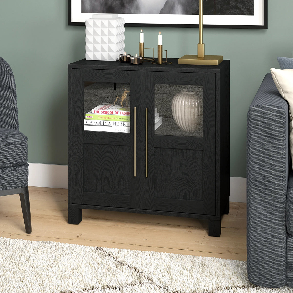 Evelyn&Zoe Holbrook Rectangular Accent Cabinet, Alder White