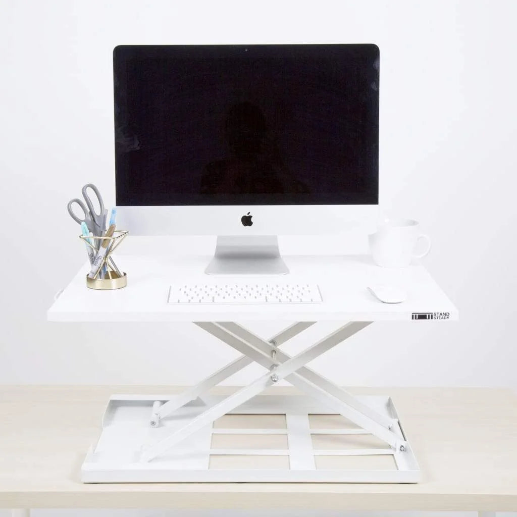 Stand Steady X-Elite Pro Standing Desk Converter | Instantly Convert Any Desk into a Stand Up Desk | Easy Lift Height Adjustable Standing Desk | No Assembly Required (28 x 20 / Black)