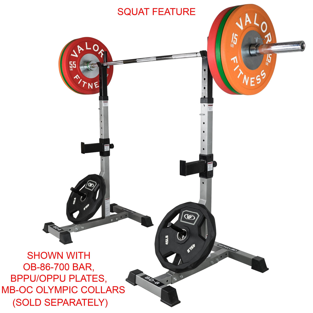Valor Fitness BD-8 Heavy-Duty Independent Squat Stands