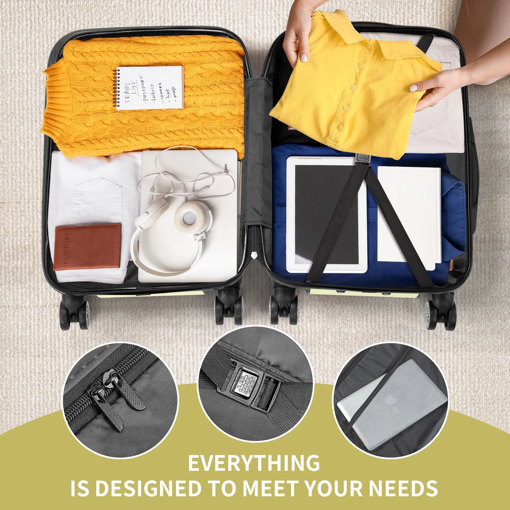 Zimtown 3 Piece Nested Spinner Suitcase Luggage Set With TSA Lock Royal Blue