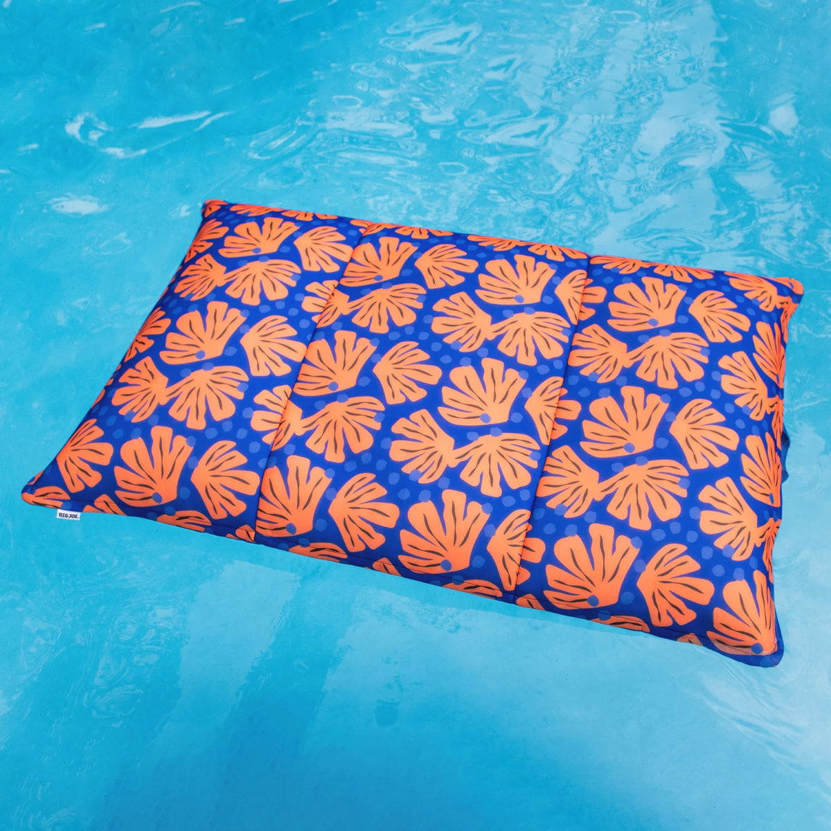Big Joe Lagoon Lounger No Inflation Needed Pool Float, Americana Nautical Stripe Double Sided Mesh, Quick Draining Fabric, 5 feet Giant