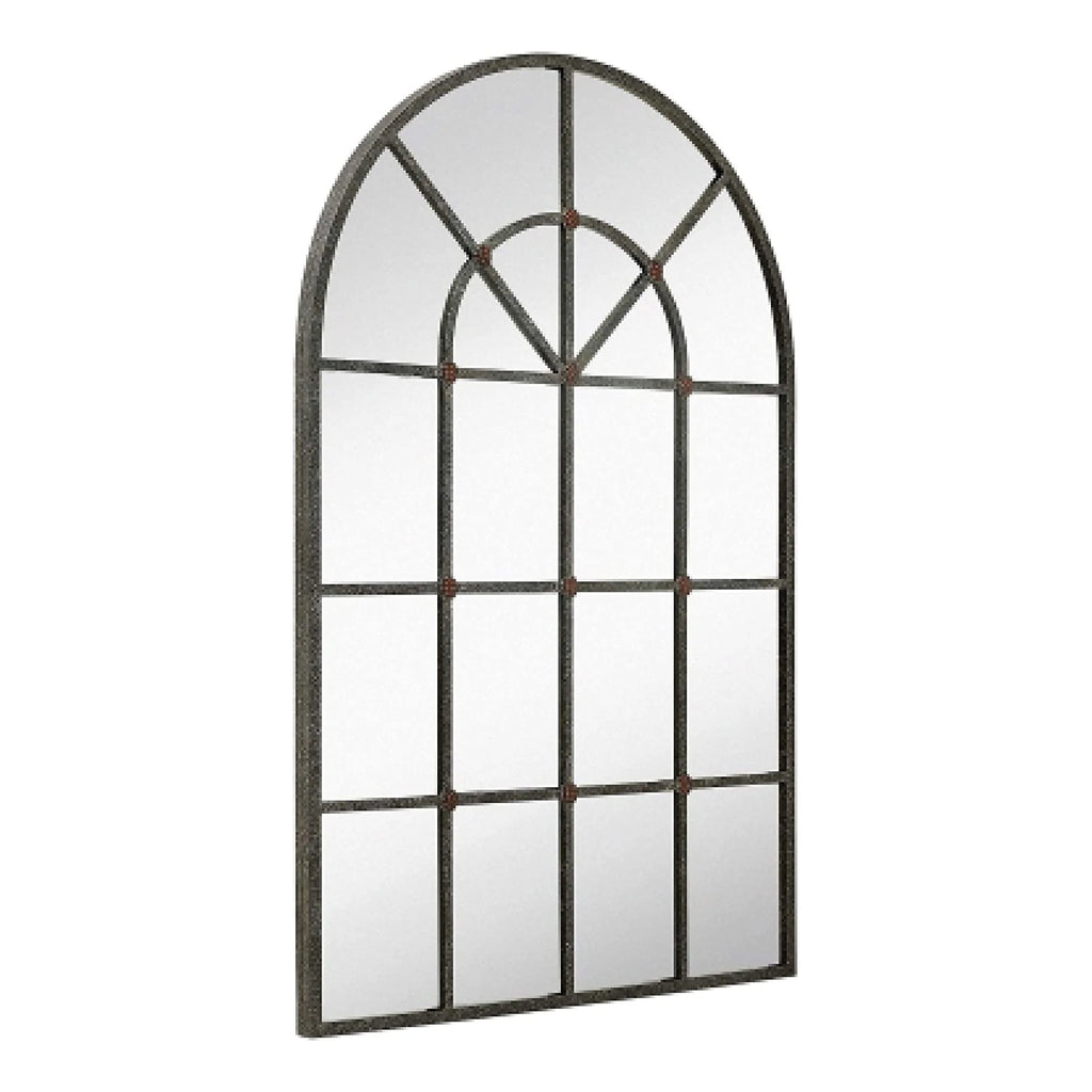 Hamilton Hills Metal Arched Window Mirror Large Wall Mirrors Decorative Piece and Arch Decor 28" x 42"