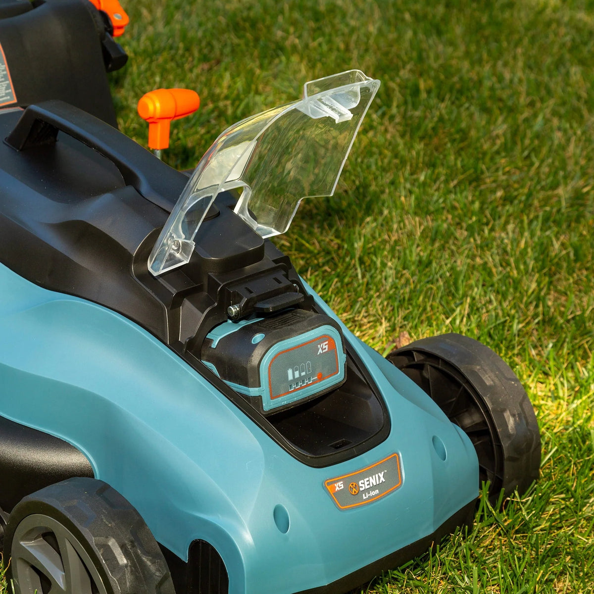 SENIX 58V Max* 15-inch Cordless Brushless Lawn Mower, 2.5 Ah Lithium-Ion Battery and Charger Included, LPPX5-L