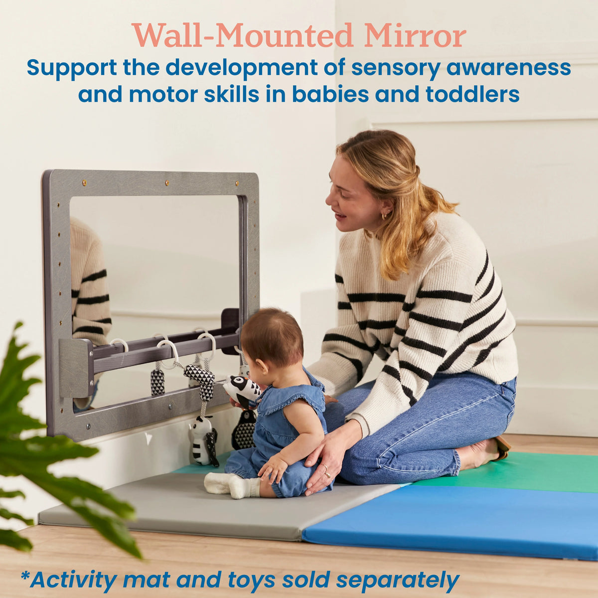 ECR4Kids Wall-Mounted Coordination Mirror, Natural