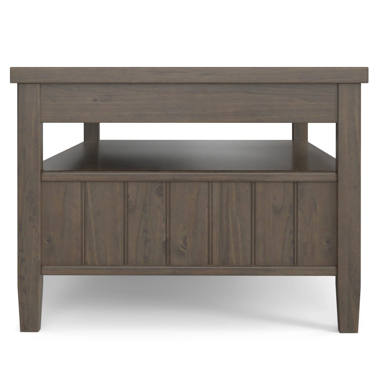 Simpli Home Lev SOLID WOOD 48 inch Wide Rectangle Transitional Lift Top Coffee Table in Smoky Brown