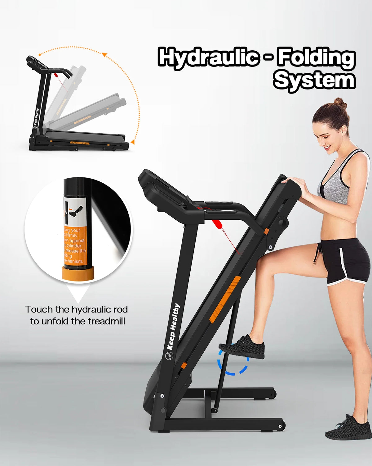 BTMWAY Foldable Treadmills for Home Clearance, Portable Treadmills Small Space Foldable, Running treadmill with handles, Walking Pad Treadmill with 330LBS Capacity, 3.5HP Walking Pad with Incline