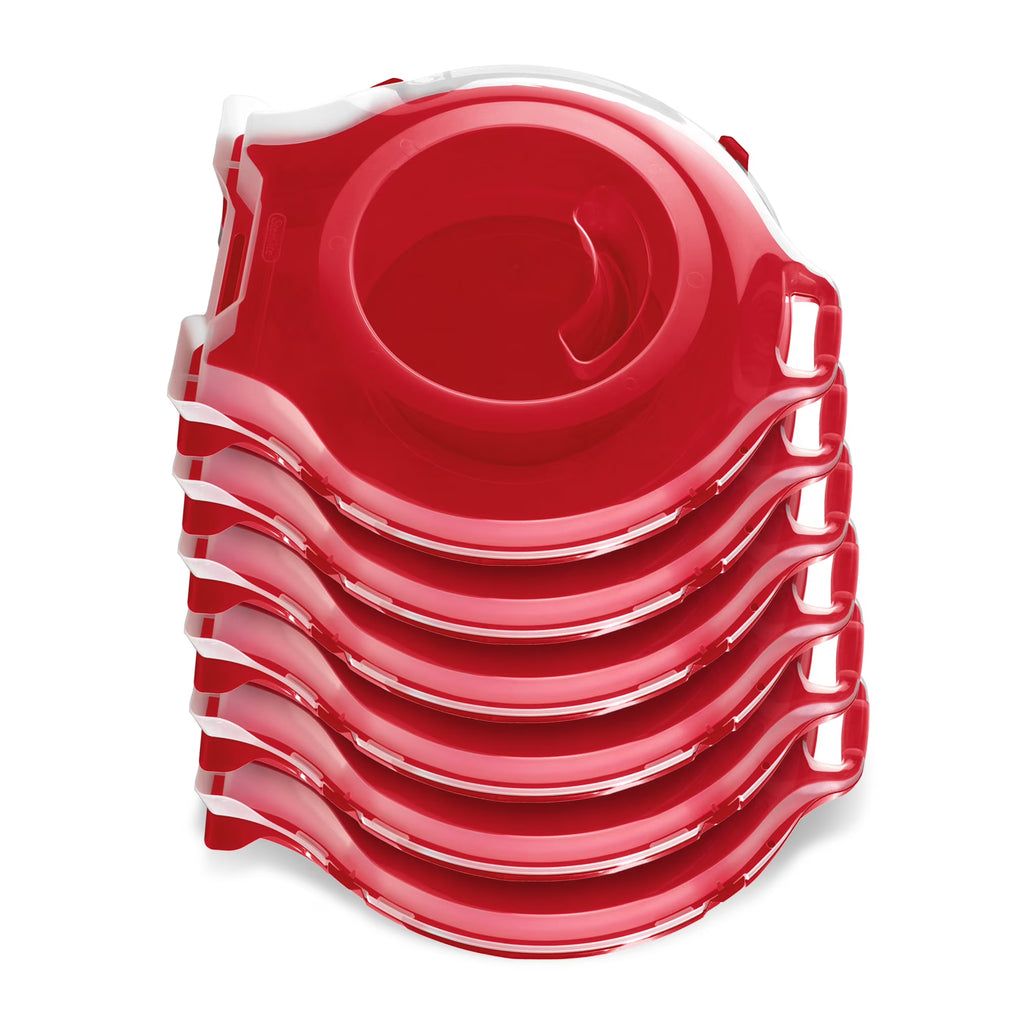 Sterilite Clear Nesting Storage Christmas Holiday Wreath Box, Red (4 Pack)