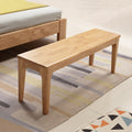 WILK  100% Natural Solid Oak  Wood-color Bench Farmhouse Dining Bench, Entrance Bench Bed End Bench,for Living Room, Bedroom ,Home Office,, Balcony,Patios
