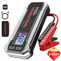 WolfBox 4000A Car Battery Jump Starter, Portable Jump Starter Battery Pack, Battery Booster, Jump Box, Fast Charger and Jumper Cables for 10L Gasoline and 10L Diesel Engines
