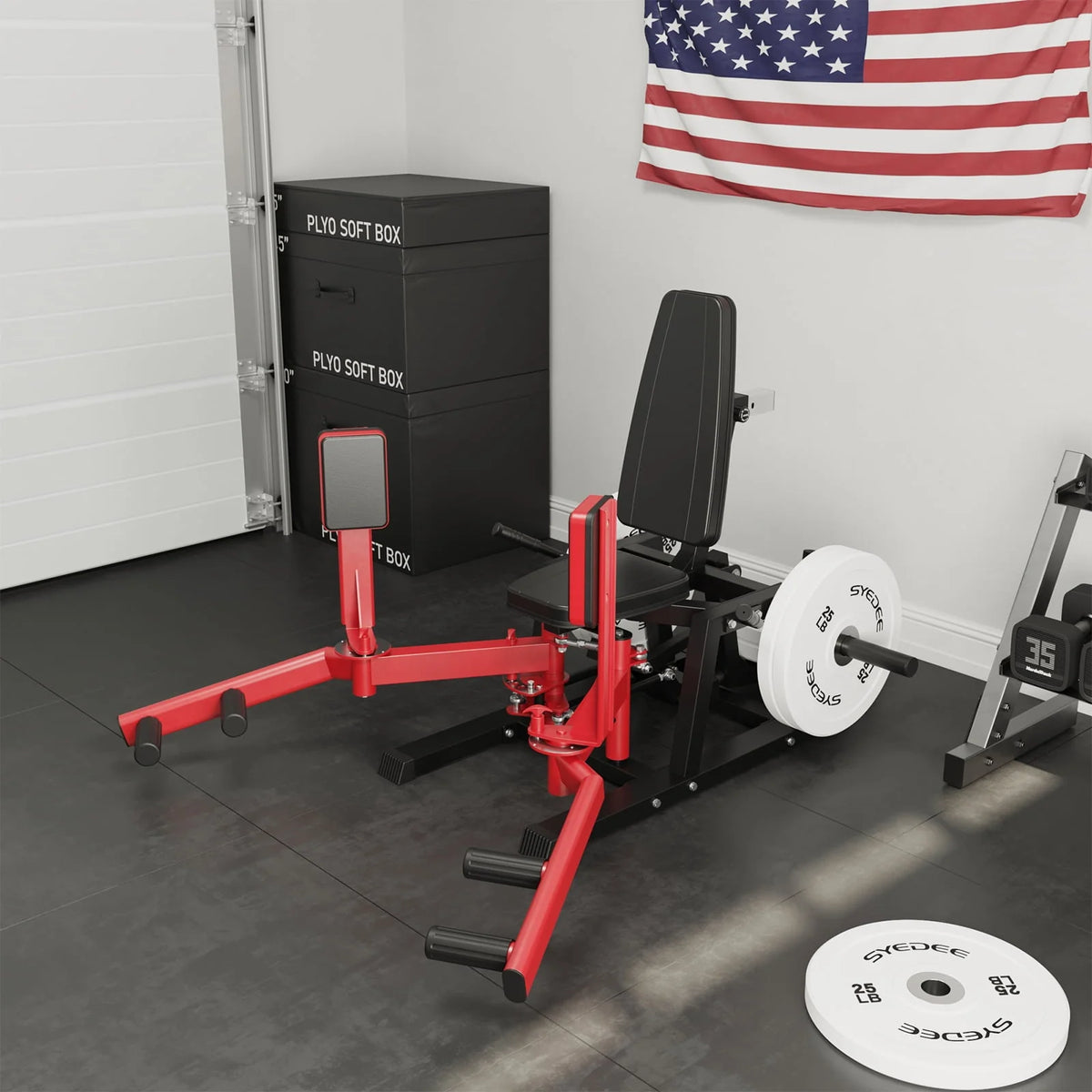 Syedee Hip Abductor Machine, Plate-Loaded Inner and Outer Thigh Machine, Thigh Master Hip Trainer, Hip Thrusters for Home Gym
