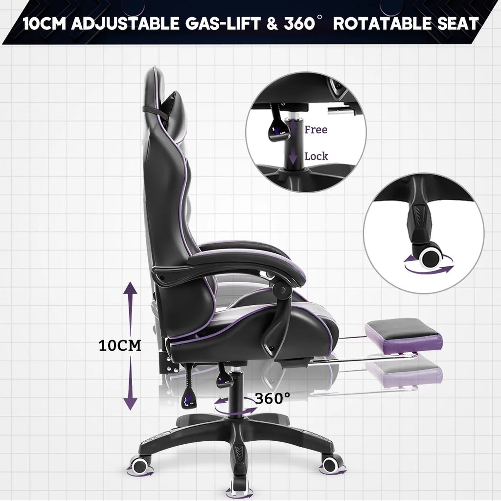 Gaming Chair with Massage Gamer Chair with 2D Armrests for Kids
