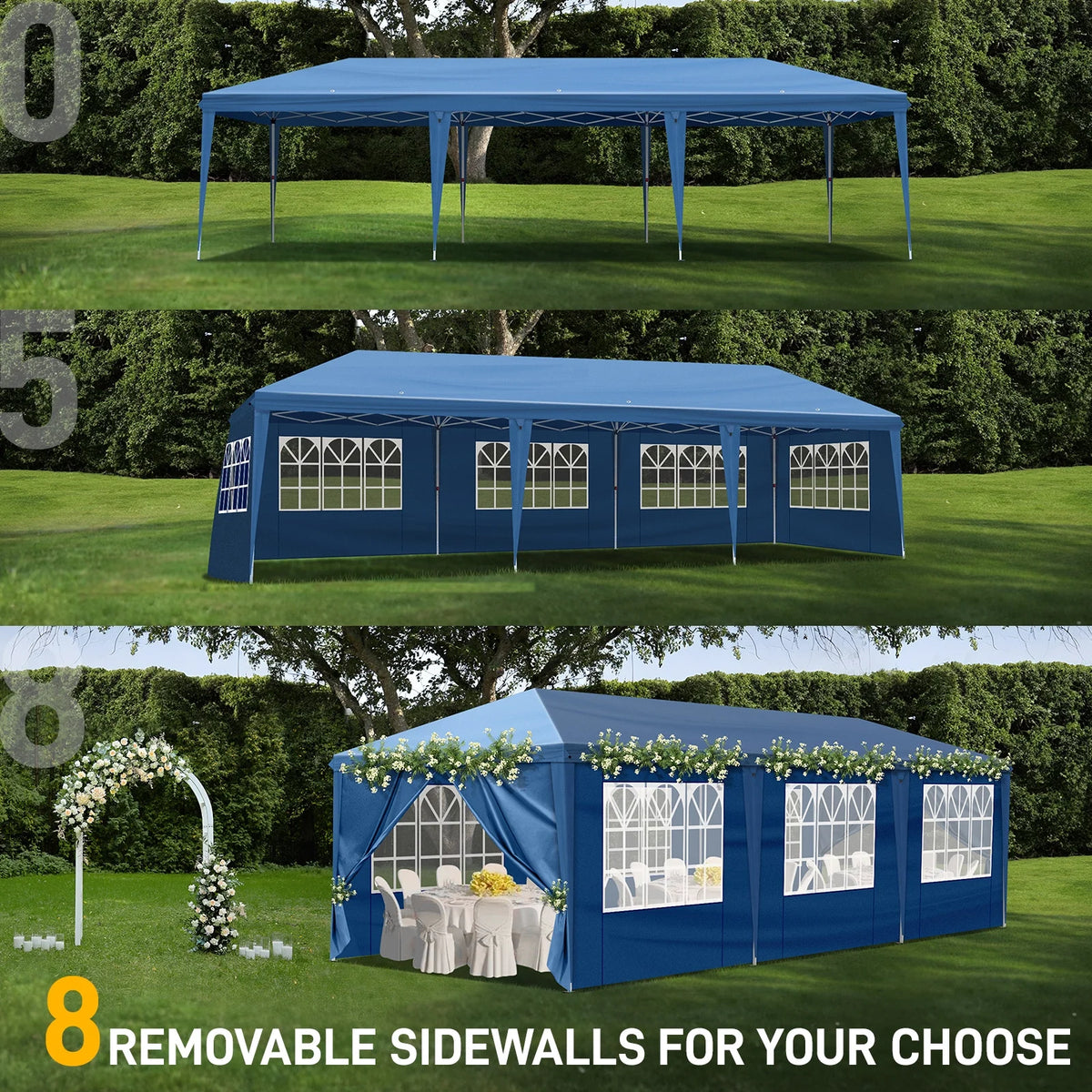 Ktaxon 10'X30'  Pop up Wedding Party Tent Foldable Gazebo W/8 Sidewalls Canopy White