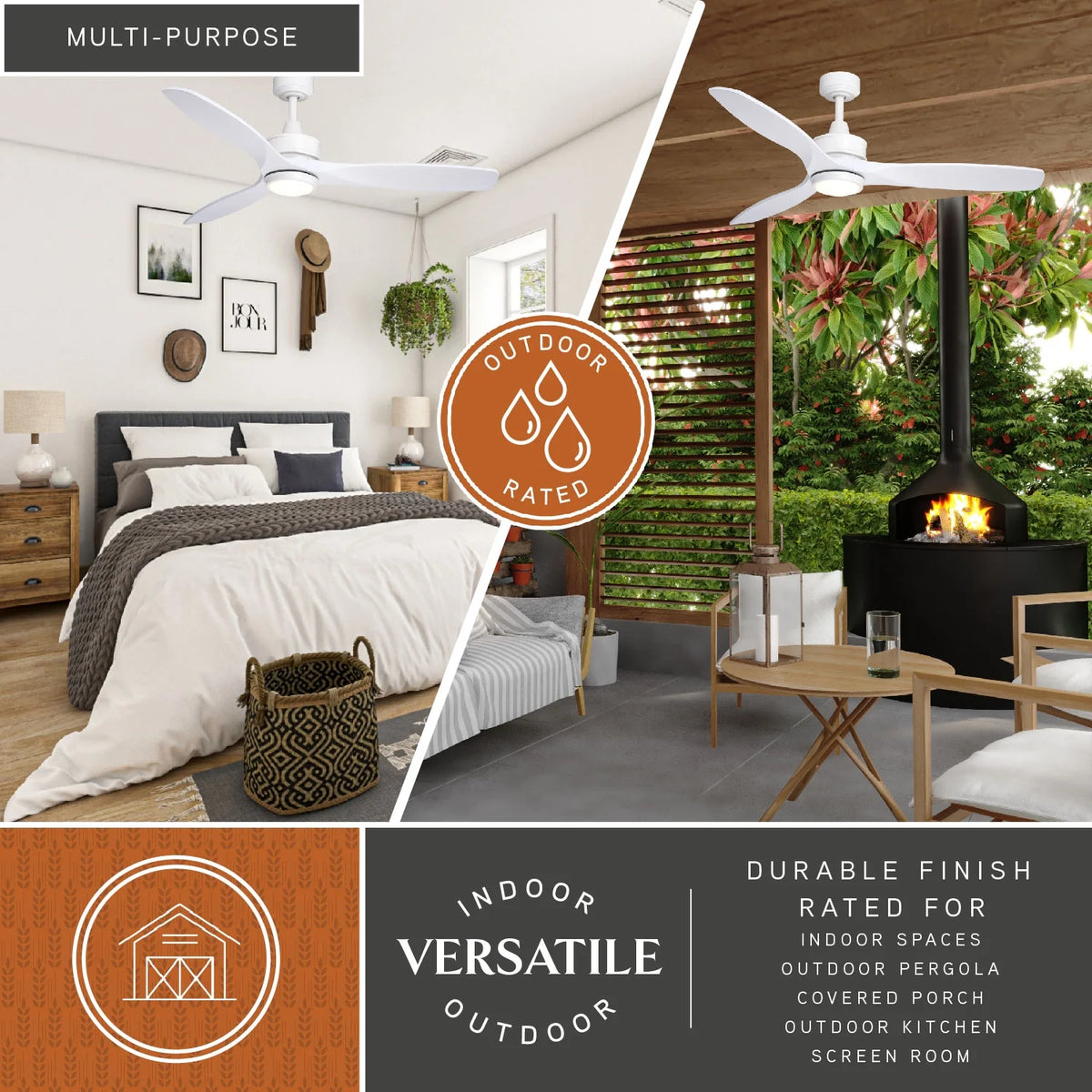 Vaxcel Curtiss Satin Brass Mid-Century Modern MCM Wood Propeller Ceiling Fan with LED Light Kit and Remote