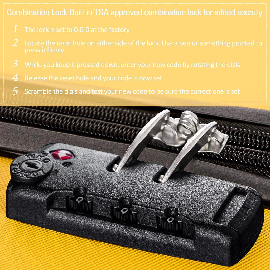 3 Piece Luggage Set Hardside Spinner Hardshell Suitcase with TSA Lock 4-Wheel Upright Luggage for 360 Degree Movement (20/24/28), Purple