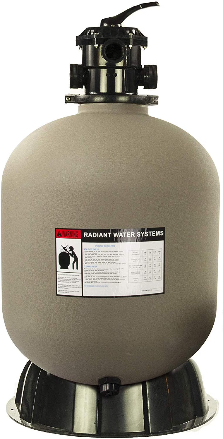 Rx Clear Radiant 22" Sand Filter with 6 Position Valve for Above-ground Swimming Pools