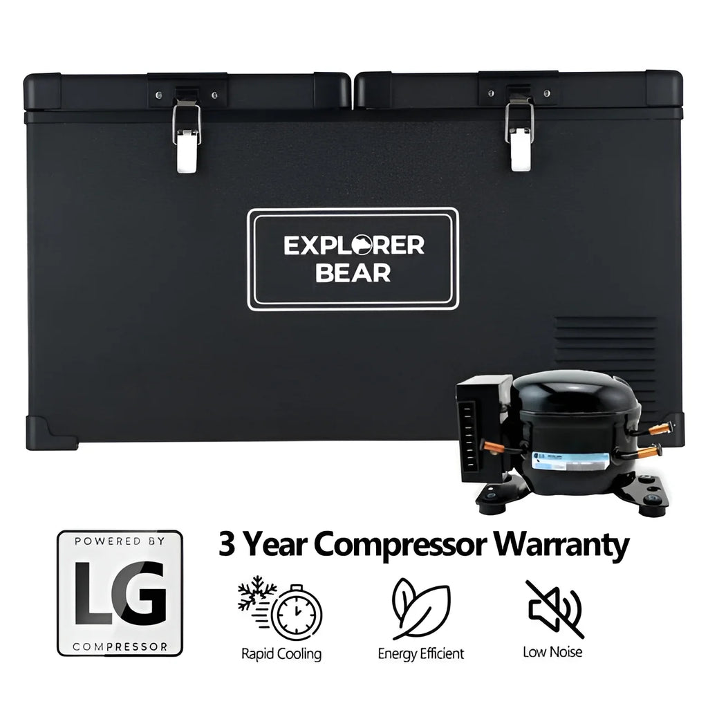 12V Car Fridge 50L 12/24V DC 110-240V AC Portable Freezer Compressor Cooler 0℉-50℉ 3-Year Warranty