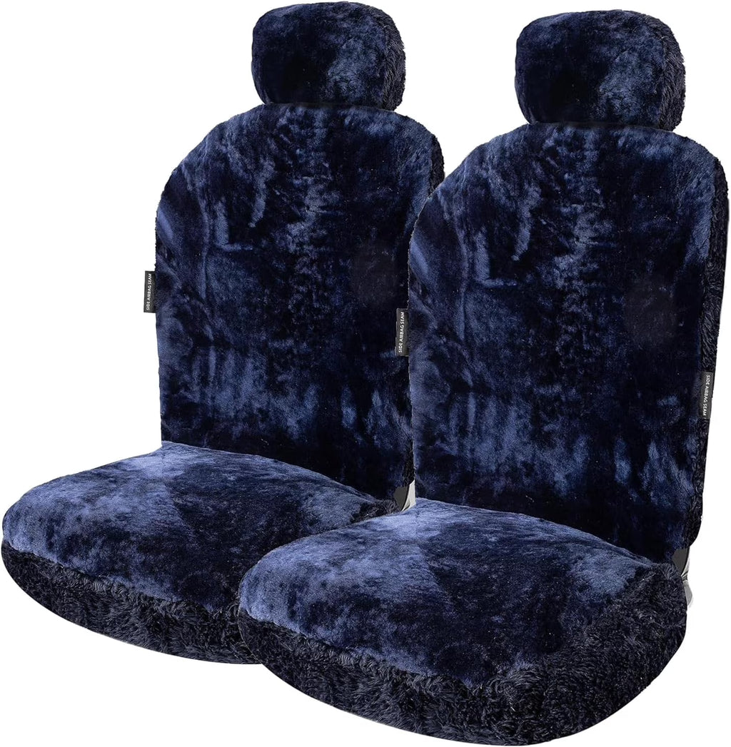 Zone Tech Genuine Sheepskin Ivory Car Seat Cover, Fluffy Luxury Wool Front Seat Covers, Universal Fits Car, Truck, SUV, & Van