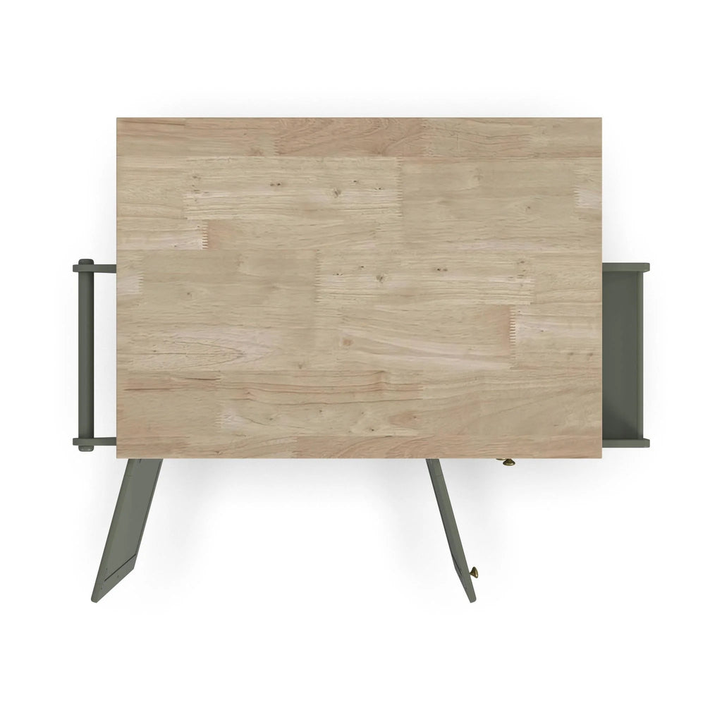 Homestyles Dolly Madison Engineered Wood Kitchen Cart in Sage Green/Brass