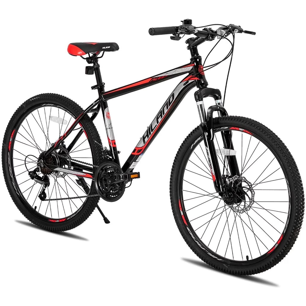 Hiland Mountain Bike, Multi-Spokes,Shimano 21 Speeds Drivetrain,Aluminum Frame 26 inch Wheels, Men's MTB Bicycle, White
