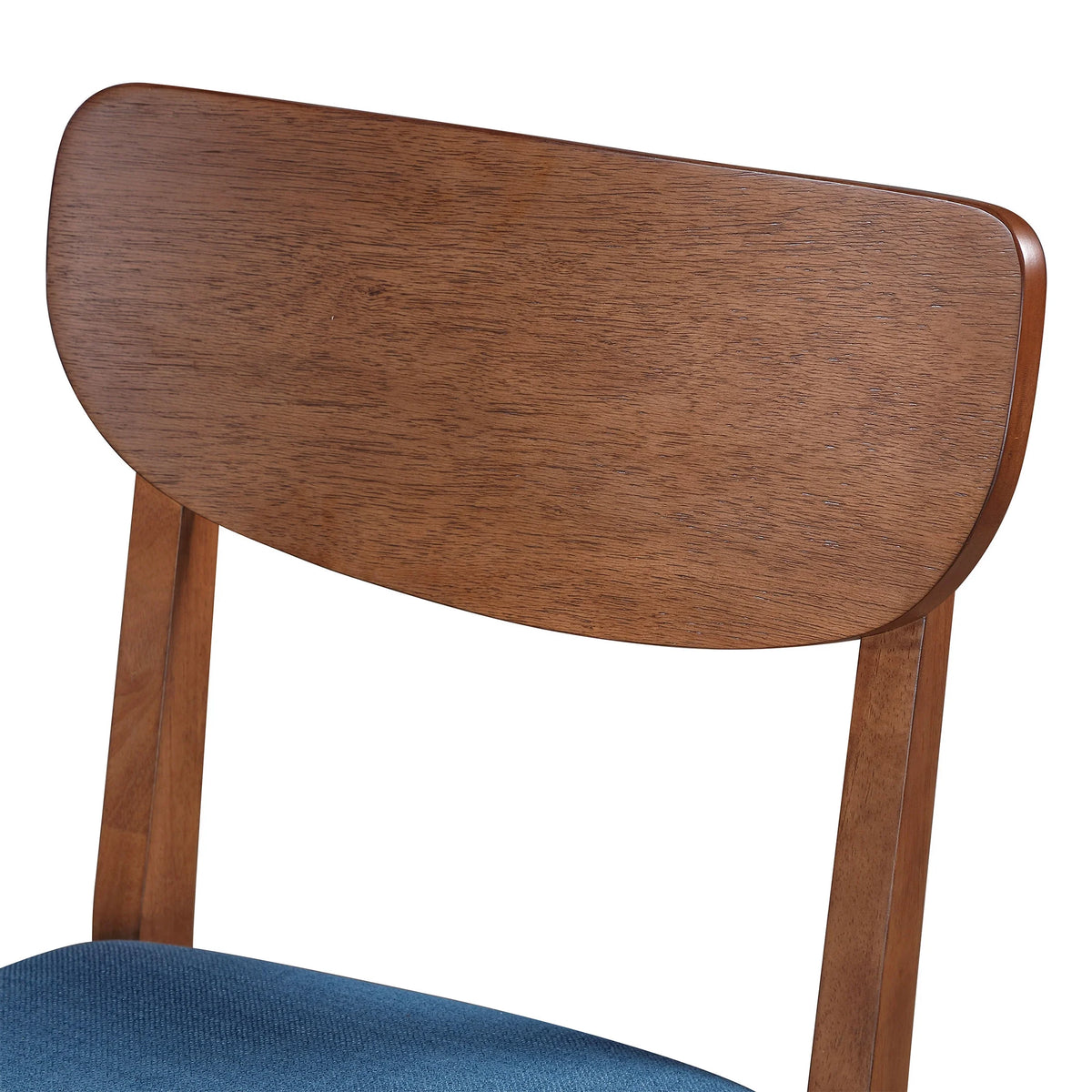 Better Homes & Gardens Greyson Mid-Century Dining Chairs, Black Faux Leather, Acorn Finish, Set of 2