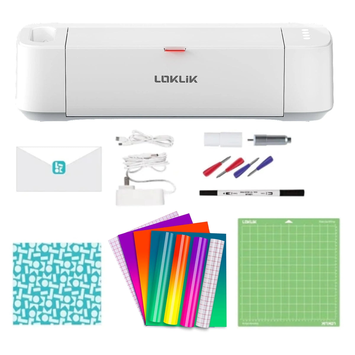 HTVRONT by LOKLiK DIY Cutting Machine for All Vinyl Crafts w/ Bluetooth & USB for Windows & Mac Vinyl Cutter Machine for Cricut Vinyl