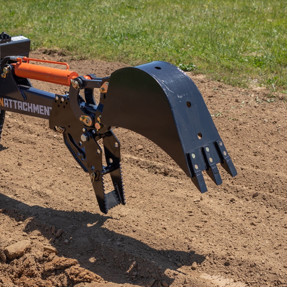 Titan Attachments Skid Steer Fronthoe 24" Bucket and Thumb, Excavator Attachment Bobcat Loader