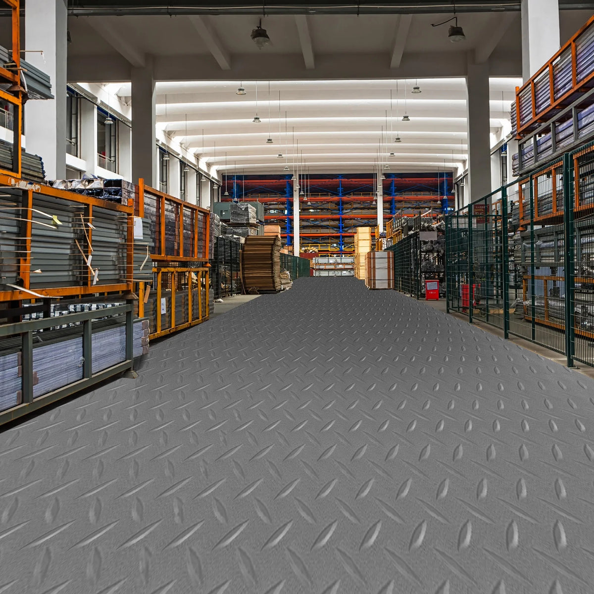 Heavy Duty Garage Flooring Mat Roll 2.5MM Thick Anti-Slip Trailer Floor Covering Raised Mat
