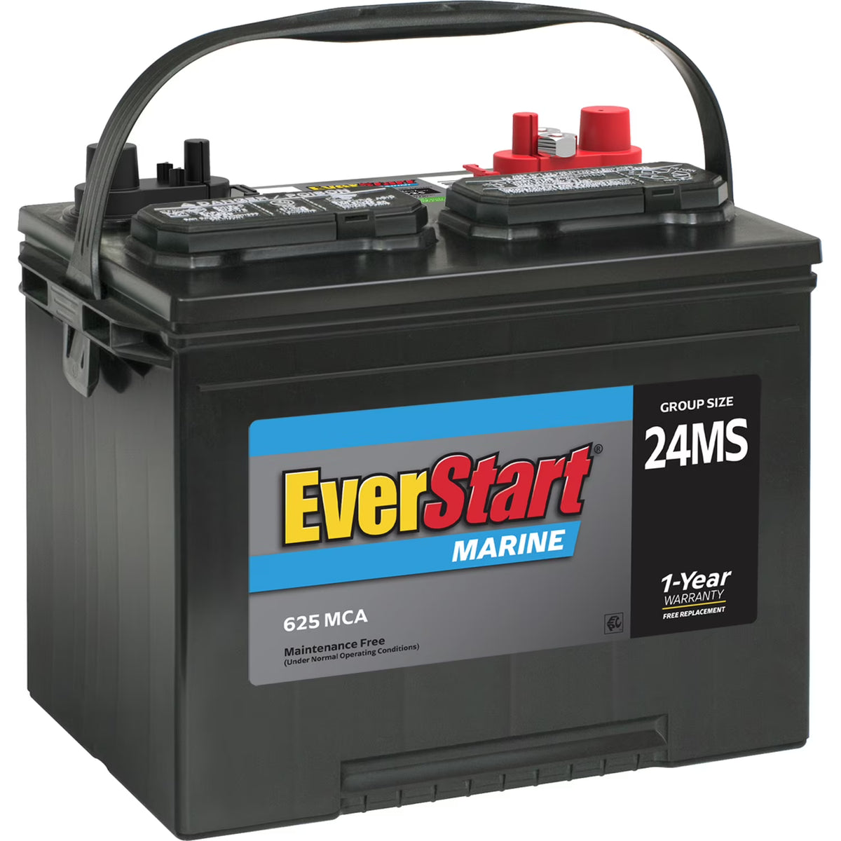 EverStart Lead Acid Marine Starting Battery, Group Size 24MS 12 Volt, 625 MCA*