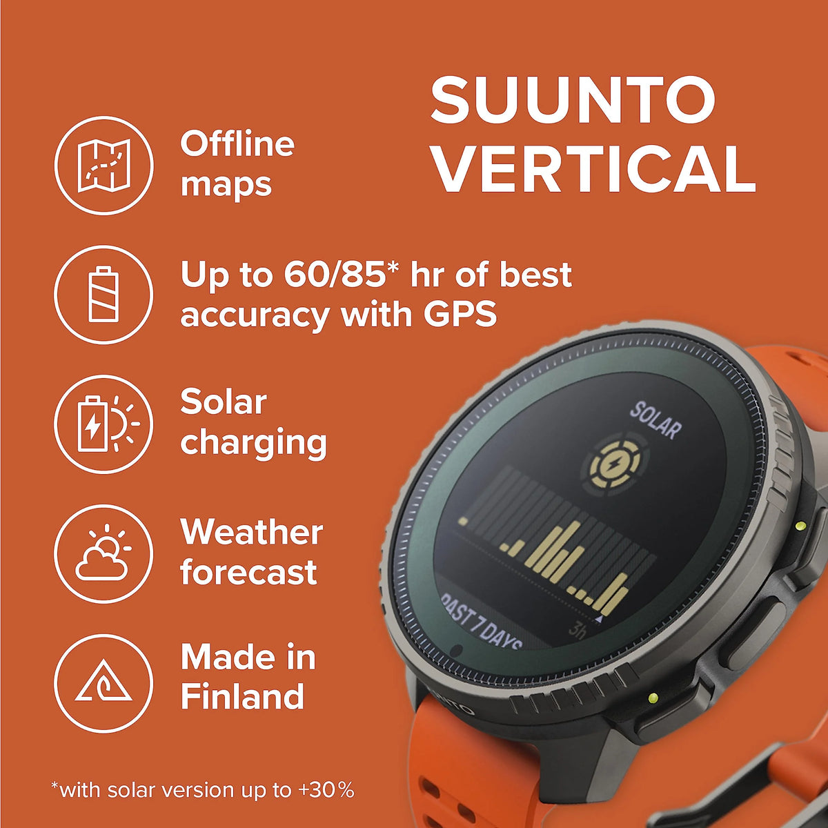 Suunto Vertical Watch, All Black, One Size