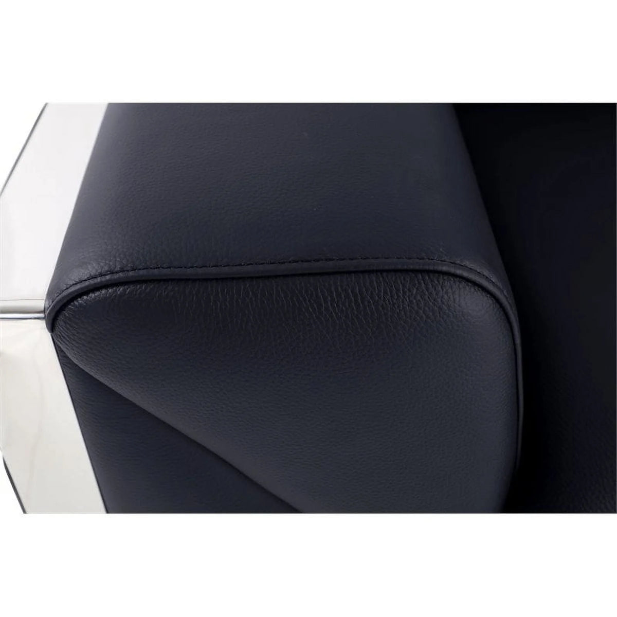 Titan Furnishings 18.5" Modern Genuine Italian Leather Chair in Black