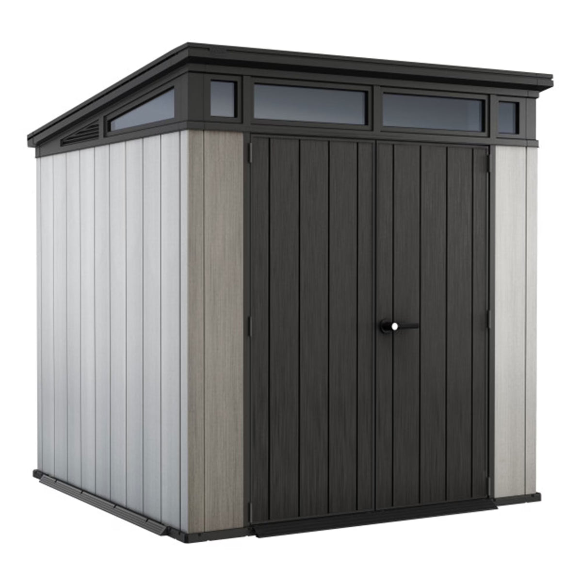Keter Artisan 9x7 Foot Large Outdoor Shed & Floor w/Modern Design, Grey