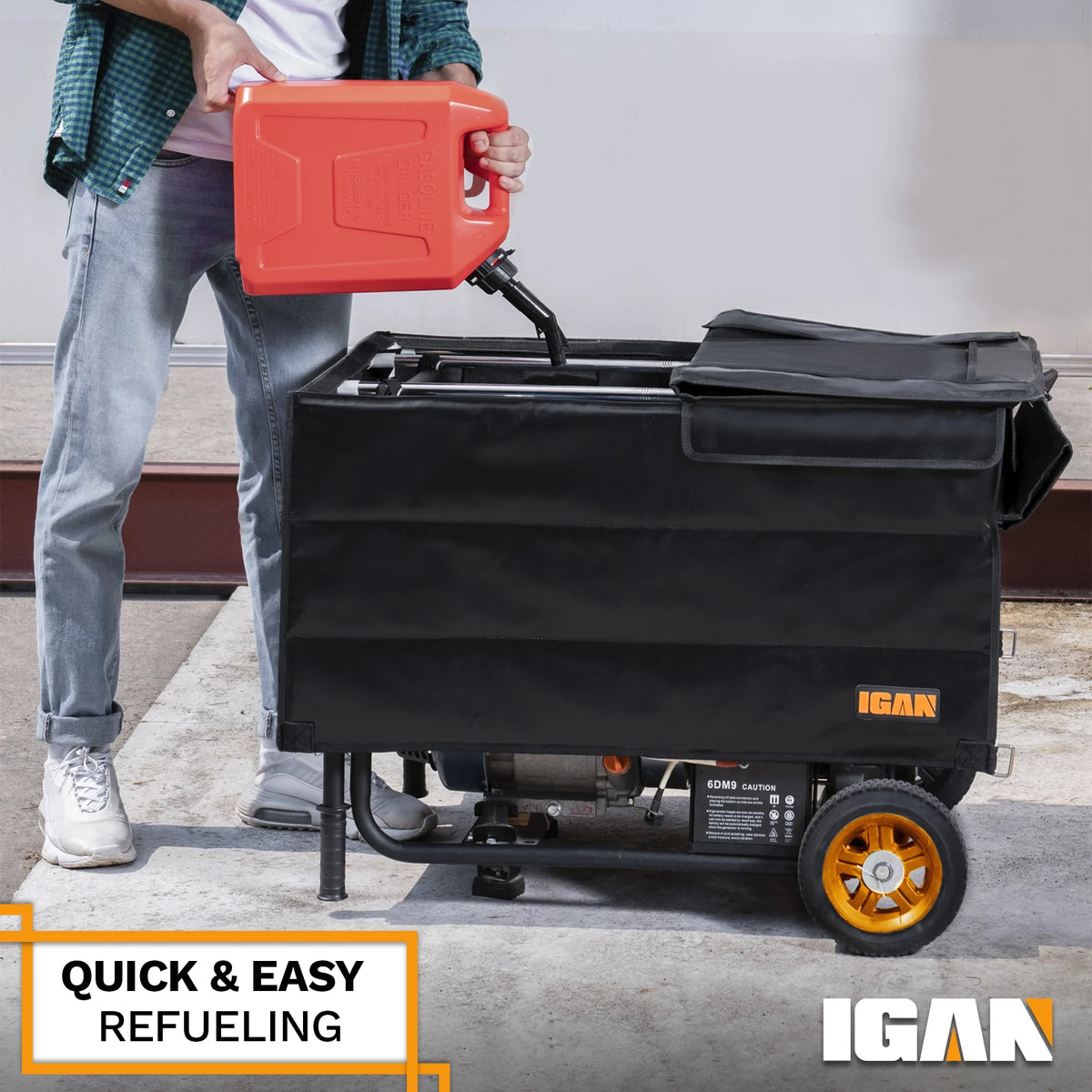 IGAN Generator Tent Waterproof Portable Cover for 3500�C12000 Watt 9,2 lb. Black