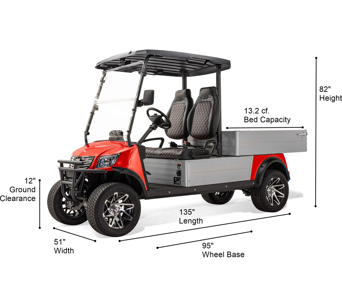 Massimo MVR Cargo Max Electric Utility Golf Cart 48V 5kW Motor - Blue