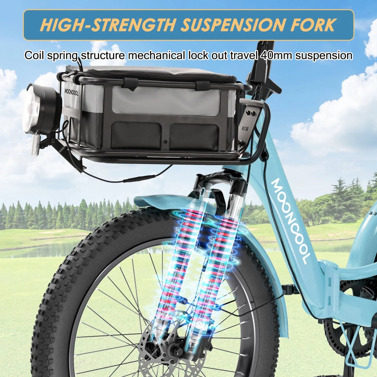 MOONCOOL TK1 Folding Electric Tricycle for Adults,48V 14.5Ah Removable battery, 500W��Peak 1000w��Motor, 20" Fat Tire Step-Thru 3Wheel Electric Bicycle w/Front&Rear Baskets, Certified to UL 2849 by SGS