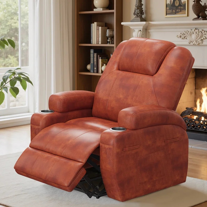 Lacoo power lift electric Massage recliner chair Oversized Single Sofa with Cup Holder for elderly,Black