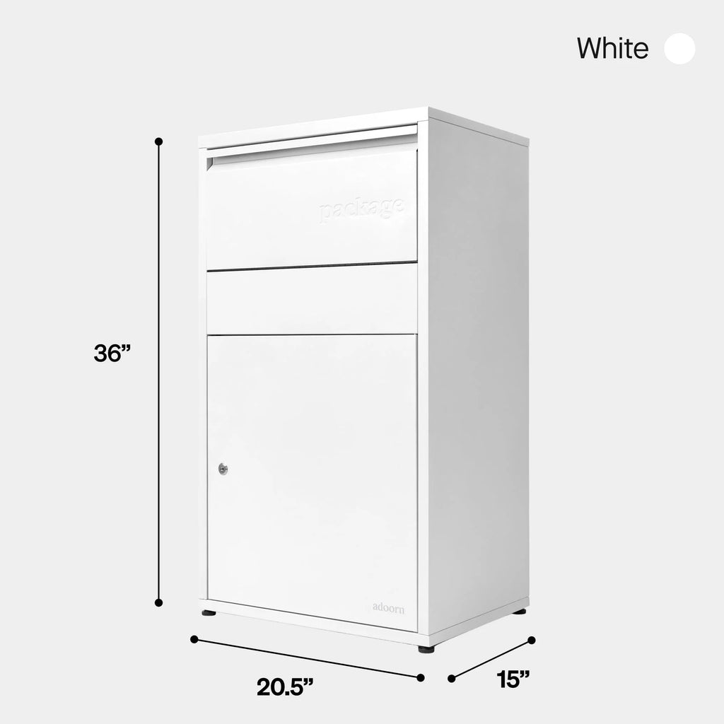 Adoorn Package Delivery Boxes for Outside, Large 36 x 20.5 x 15 (HxWxD) Security Package Box, Free Standing Anti-Theft Parcel Drop Box - Black