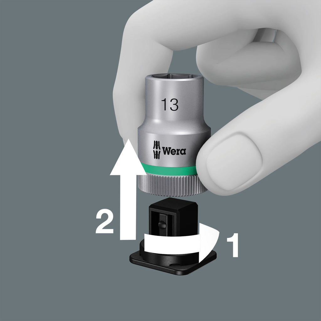 Wera 003755 8100 SA All-in Zyklop Speed Ratchet Set, 1/4" Drive with Holding Function - Metric