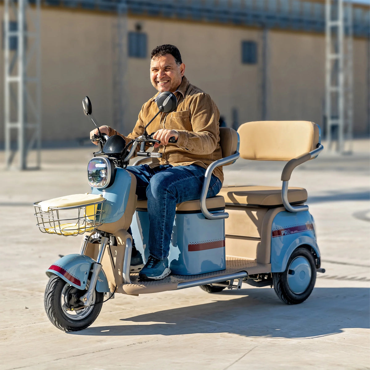 Massimo MGC E-Trike 3-Wheel Electric Cart – 17 MPH, 2-Seater Adult Scooter – Blue