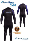 NeoSport Men's 5mm Full Wetsuit Premium Neoprene Black/Blue