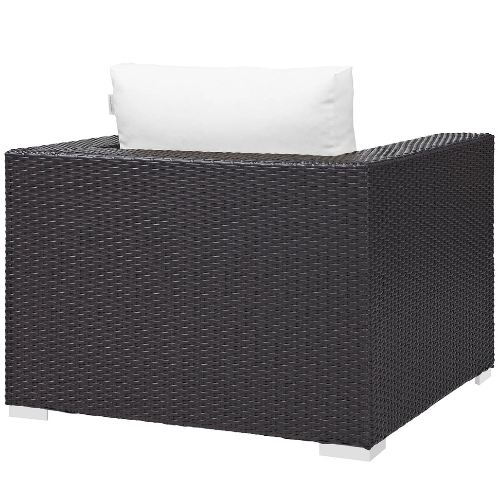 Modern Contemporary Urban Design Outdoor Patio Balcony Lounge Chair, Beige, Rattan